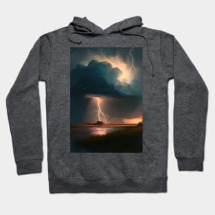 Thunder and Lightening Landscape Tee Hoodie